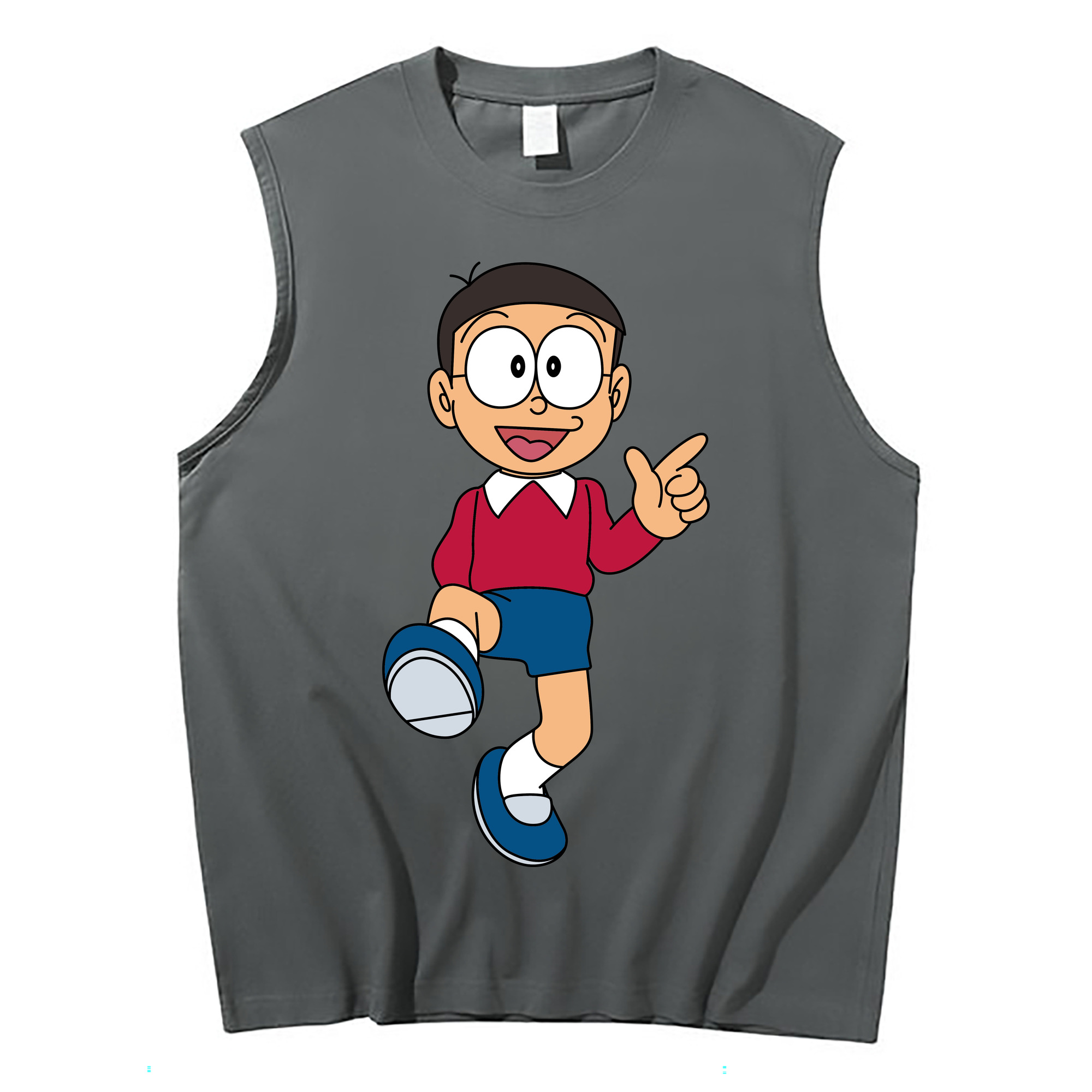 （画像用） ドラえもん 野比 のび太 Doraemon Nobita Nobi コットン100％タンクトップ（フロントプリント）
